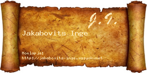 Jakabovits Inge névjegykártya