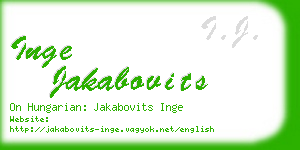 inge jakabovits business card